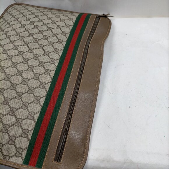 Authentic Gucci Clutch Bag Sherry Line Brown PVC mn244-120612 - Picture 5 of 16